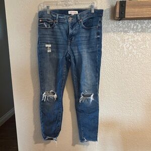 Lucky Brand Ripped Blue Skinny Jeans